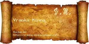 Vranka Minna névjegykártya